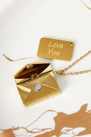 Envelope necklace with message - gold h5 Picture5